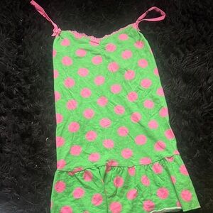 Fruit of the Loom Green and Pink Polka Dot Nightgown
